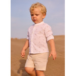 Mayoral Βερμουδα λινη suiting μπεζ μιξη 26-01215-047 1215