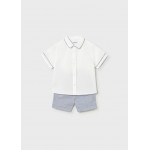 Mayoral Σετ βερμουδα λινη suiting μπλε καρο 26-01225-093 1225
