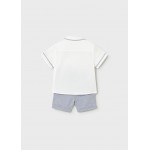 Mayoral Σετ βερμουδα λινη suiting μπλε καρο 26-01225-093 1225