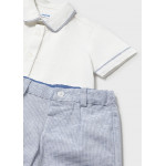 Mayoral Σετ βερμουδα λινη suiting μπλε καρο 26-01225-093 1225