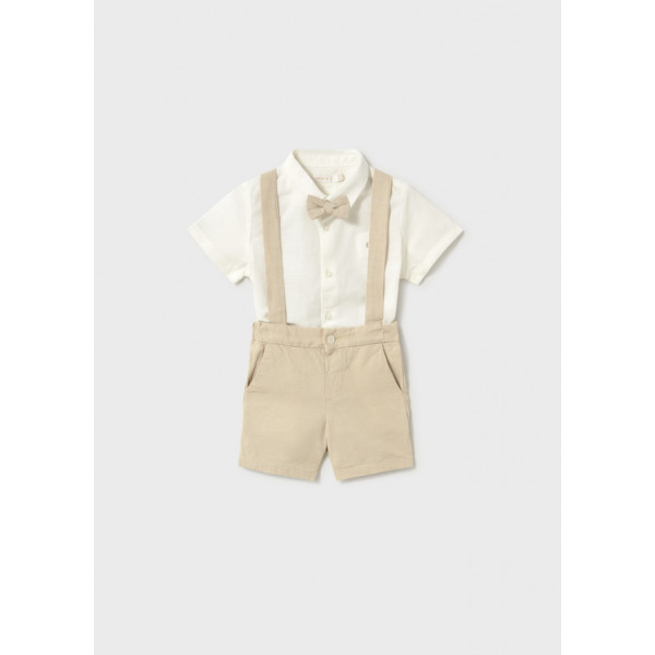 Mayoral Σετ βερμουδα λινη 3 τεμαχια μπεζ μιξη 26-01226-063 1226