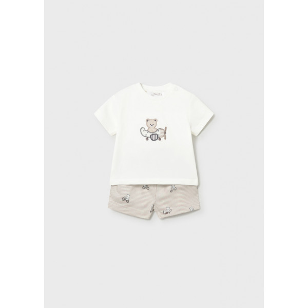 Mayoral Σετ παντελονι κοντο μπλουζα καφε ανοιχ 26-01275-036 1275