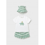 Mayoral Σετ παντελονι κοντο και καπελ πρασινο 26-01276-039 1276