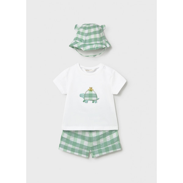 Mayoral Σετ παντελονι κοντο και καπελ πρασινο 26-01276-039 1276