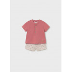 Mayoral Σετ παντελονι κοντο και πολο τερακοτα 26-01281-048 1281