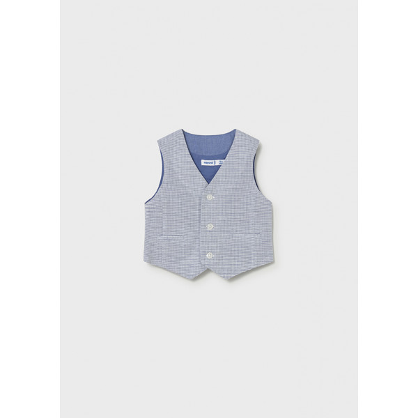 Mayoral Γιλεκο λινο suiting μπλε καρο 26-01312-015 1312