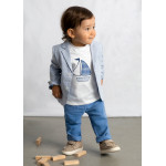 Mayoral Σακακι λινο suiting μπλε καρο 26-01404-026 1404