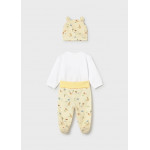 Mayoral Σετ φορμάκι κλειστό πέλμα και καπέλο Κίτρινο 26-01504-076