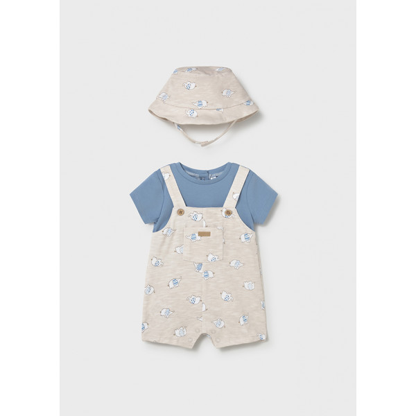 Mayoral Φορμακι σαλοπετα και καπελο μπεζ απαλο 26-01607-010 1607