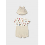 Mayoral Φορμακι σαλοπετα και καπελο μπεζ ανοιχ 26-01608-064 1608