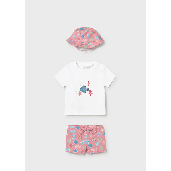 Mayoral Σετ μαγιο με καπελο τερακοτα 26-01617-023 1617