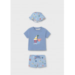 Mayoral Σετ μαγιο με καπελο μπλε 26-01617-024 1617