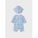 Mayoral Σετ μαγιο φορμακι με καπελο μπλε 26-01620-040 1620
