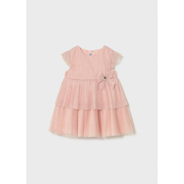 Mayoral Φορεμα τουλι πλισε ροζ απαλο 26-01908-037 1908