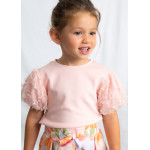 Mayoral Μπλουζα κοντομ τουλι φαντασια ροζ απαλο 26-03001-047 3001