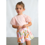 Mayoral Μπλουζα κοντομ τουλι φαντασια ροζ απαλο 26-03001-047 3001