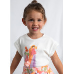 Mayoral Μπλουζα κοντομανικη εκρου ροζ 26-03005-075 3005