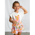 Mayoral Μπλουζα κοντομανικη εκρου ροζ 26-03005-075 3005