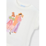 Mayoral Μπλουζα κοντομανικη εκρου ροζ 26-03005-075 3005