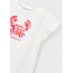 Mayoral Μπλουζα κοντομανικη εκρου ροζε 26-03007-082 3007