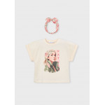 Mayoral Μπλουζα κοντομανικη λωριδες μπεζ ανοιχ 26-03010-093 3010