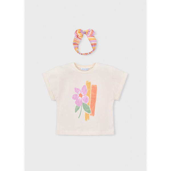 Mayoral Μπλουζα κοντομανικη λωριδες μπεζ 26-03010-094 3010