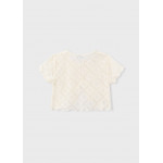 Mayoral Μπλουζα κοντ/κη 2 τεμ crochet μπεζ ανοιχ 26-03015-088 3015