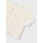 Mayoral Μπλουζα κοντ/κη 2 τεμ crochet μπεζ ανοιχ 26-03015-088 3015