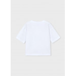 Mayoral Μπλουζα κοντομανικη λευκο λιλα 26-03016-025 3016