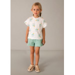 Mayoral Μπλουζα κοντομανικη σταμπωτη εκρου πρασ 26-03018-030 3018