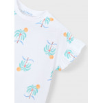 Mayoral Μπλουζα κοντομανικη σταμπωτη εκρου πρασ 26-03018-030 3018