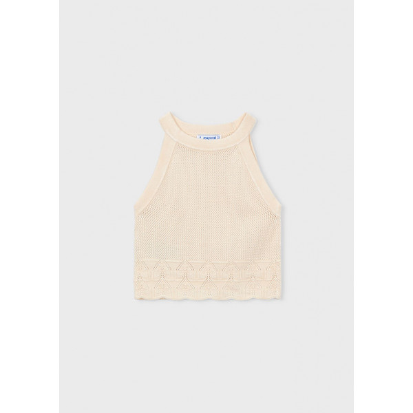 Mayoral Τοπ πλεκτο μπεζ ανοιχ 26-03027-044 3027