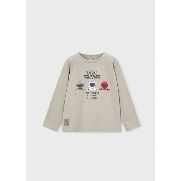 Mayoral Μπλουζα μακρυμανικη ρομποτ μπεζ 26-03084-019 3084