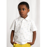 Mayoral Πολο κοντομανικο σταμπωτο λευκο λαδι 26-03101-023 3101