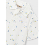 Mayoral Πολο κοντομανικο σταμπωτο λευκο λαδι 26-03101-023 3101