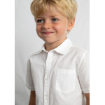 Mayoral Πουκαμισο κοντομανικο λινο λευκο 26-03112-010 3112