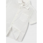 Mayoral Πουκαμισο κοντομανικο λινο λευκο 26-03112-010 3112