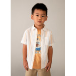 Mayoral Πουκαμισο κοντομανικο λινο ροδακινι 26-03112-011 3112