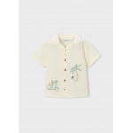 Mayoral Πουκαμισο κοντομανικο κεντητο κρεμ 26-03114-022 3114