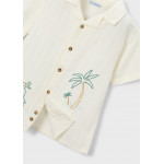 Mayoral Πουκαμισο κοντομανικο κεντητο κρεμ 26-03114-022 3114