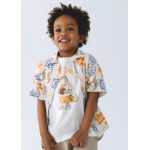 Mayoral Πουκαμισο κοντομαν σταμπωτο κρεμ-ροδακ 26-03115-025 3115