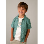 Mayoral Πουκαμισο κοντομαν σταμπωτο πρασιν φυκ 26-03115-026 3115