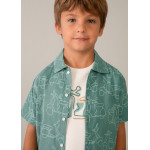 Mayoral Πουκαμισο κοντομαν σταμπωτο πρασιν φυκ 26-03115-026 3115