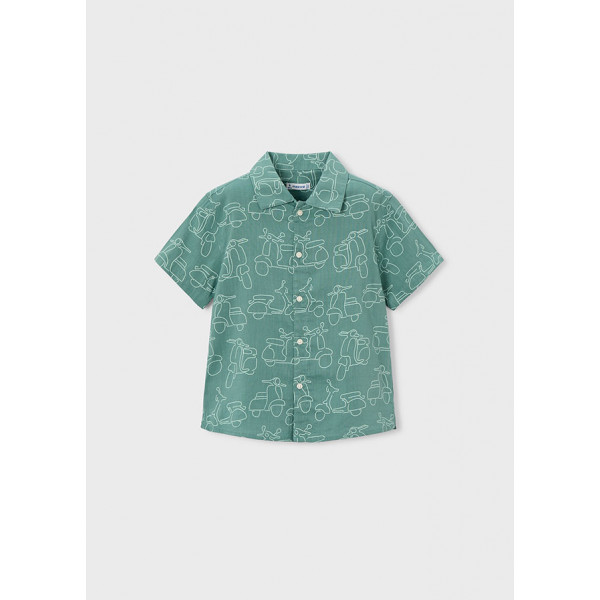 Mayoral Πουκαμισο κοντομαν σταμπωτο πρασιν φυκ 26-03115-026 3115