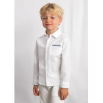 Mayoral Πουκαμισο μακρυμ λινο αμπιγιε λευκο 26-03117-076 3117