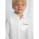 Mayoral Πουκαμισο μακρυμ λινο αμπιγιε λευκο 26-03117-076 3117