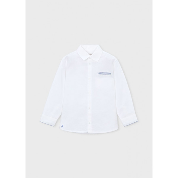 Mayoral Πουκαμισο μακρυμ λινο αμπιγιε λευκο 26-03117-076 3117