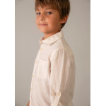 Mayoral Πουκαμισο μακρ/κο λινο γιακας μπεζ μιξη 26-03119-035 3119