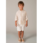 Mayoral Πουκαμισο μακρ/κο λινο γιακας μπεζ μιξη 26-03119-035 3119