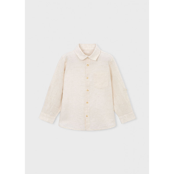 Mayoral Πουκαμισο μακρ/κο λινο γιακας μπεζ μιξη 26-03119-035 3119